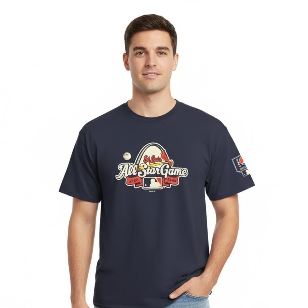 Delta Pro Weight T-Shirt XL Dark Navy Crew Neck St Louis All Star 2009 Pepsi MLB